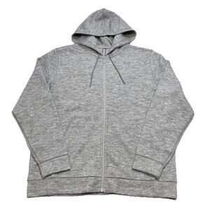 Zella Men’s Hoodie Full Zip Long Sleeve Heather Gray Size Medium Waffle Knit